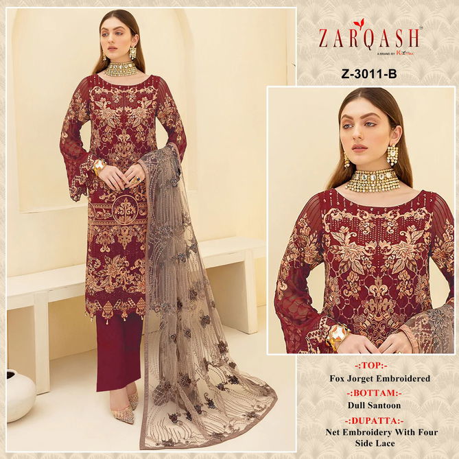 Zarqash 3011 A To D Heavy Embroidery Georgette Pakistani Suits Wholesale Shop In Surat